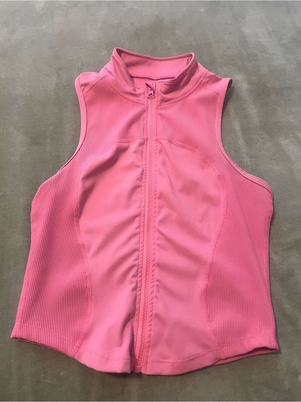 Women’s Pink Sleeveless Golf Zip Top